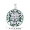 Green Man Pendant, Green Enamel & Sterling Silver Green Man Pendant, Green Enamel & Sterling Silver