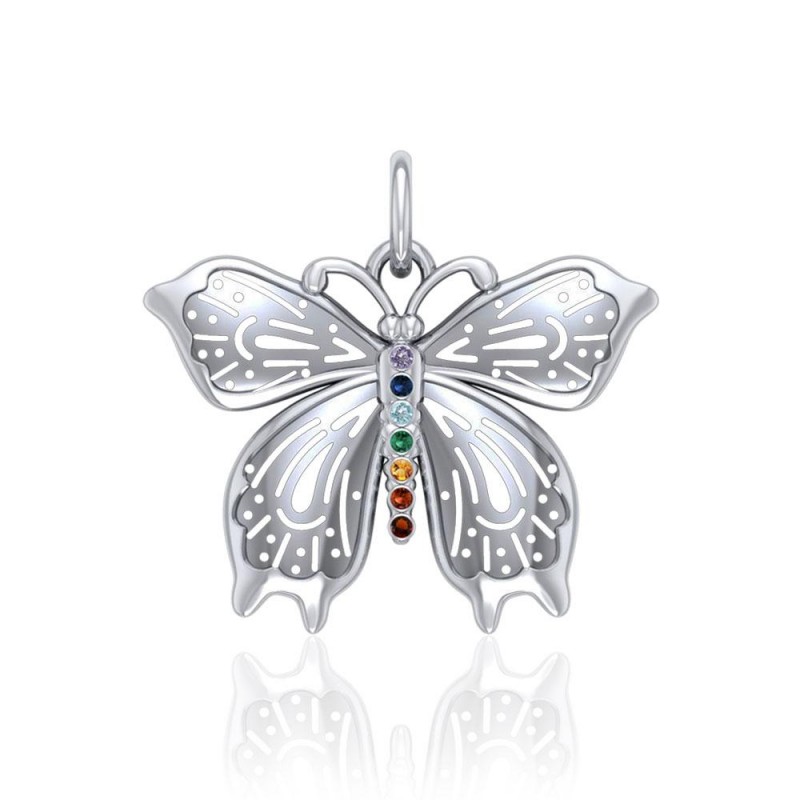 Pendentif Chakra Butterfly, Sterling Pendentif Chakra Butterfly, Sterling