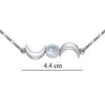 Crescent Moons Moonstone Necklace, Sterling