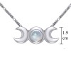 Blue Moon Silver Necklace - Rainbow Moonstone Blue Moon Silver Necklace - Rainbow Moonstone
