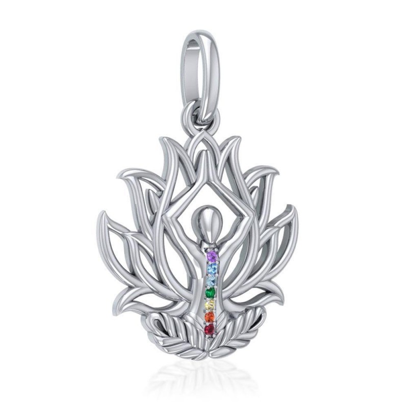 Pendentif Chakra Lotus Yoga, Sterling Pendentif Chakra Lotus Yoga, Sterling