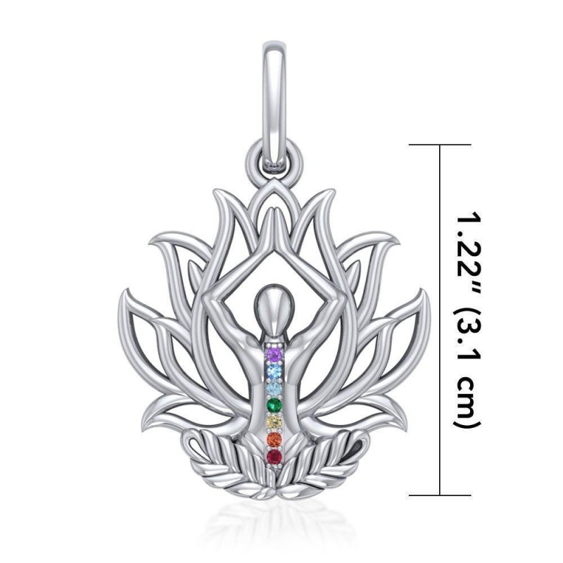 Pendentif Chakra Lotus Yoga, Sterling Pendentif Chakra Lotus Yoga, Sterling