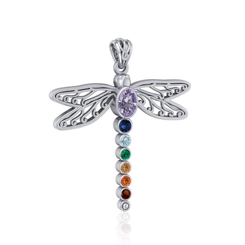 Pendentif Chakra Libellule, Lg, Sterling Pendentif Chakra Libellule, Lg, Sterling