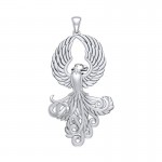 Majestic Phoenix Pendant, Sterling Silver