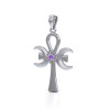 Pendentif Triple Moon Ankh, Améthyste