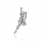 Enchanted Sitting Fairy Pendant, Sterling
