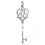 Celtic Heart Key Pendant, Sterling