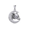 Croissant Celtique Lune Wolf Pendentif, Sterling Croissant Celtique Lune Wolf Pendentif, Sterling