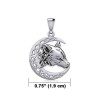 Croissant Celtique Lune Wolf Pendentif, Sterling Croissant Celtique Lune Wolf Pendentif, Sterling