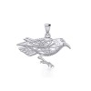Pendentif corbeau perché celtique, sterling Pendentif corbeau perché celtique, sterling