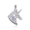 Pendentif licorne celtique, pierre de lune Pendentif licorne celtique, pierre de lune