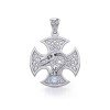 Pendentif de croix de dragon celtique, pierre de lune arc-en-ciel Pendentif de croix de dragon celtique, pierre de lune arc-en-ciel