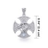 Pendentif de croix de dragon celtique, pierre de lune arc-en-ciel Pendentif de croix de dragon celtique, pierre de lune arc-en-ciel