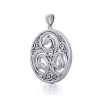 Dragon Triskelle Disc Pendant, Sterling