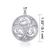 Dragon Triskelle Disc Pendant, Sterling