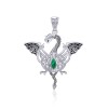 Dragon avec pendentif en nœud celtique, verre émeraude