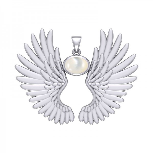 Guardian Angel Wings Pendant, Mother Of Pearl