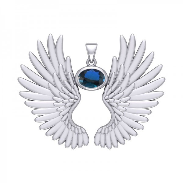 Pendentif Guardian Angel Wings, Syn. Saphir