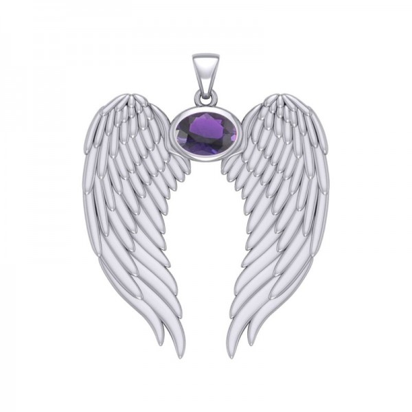 Guardian Angel Wings 2 Pendant, Amethyst