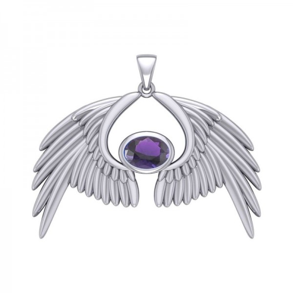 Archangel Wings Pendant, Amethyst