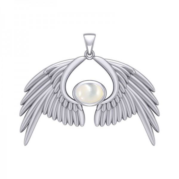 Archangel Wings Pendant, Mother Of Pearl