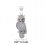 Celtic Owl Pendant, Double Sided, Sterling