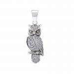 Celtic Owl Pendant, Sterling