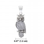 Celtic Owl Pendant, Sterling