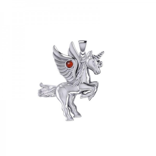 Majestic Unicorn Pendant, Garnet
