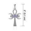 Pendentif Triple Moon Ankh, Améthyste