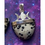 Dalmatian Jasper Triple Moon Pendant
