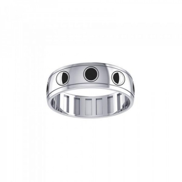 Moon Phase Spinner Ring, Great For Fidgeting