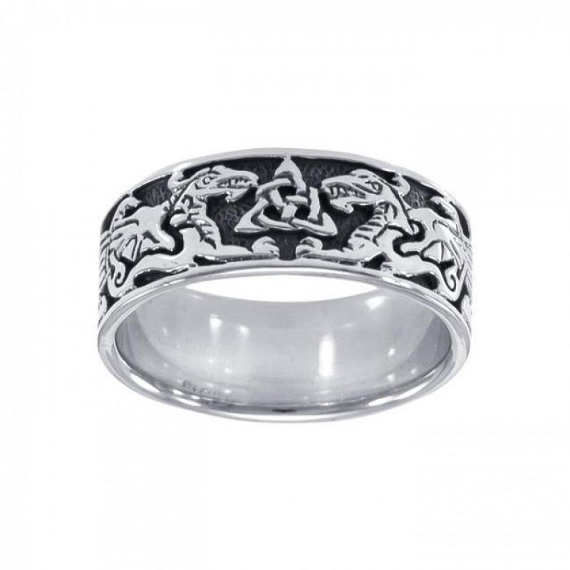 Dragon Trinity Ring, Sterling