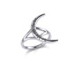 Crescent Moon Rune Ring, Sterling Crescent Moon Rune Ring, Sterling