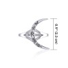 Crescent Moon Rune Ring, Sterling Crescent Moon Rune Ring, Sterling