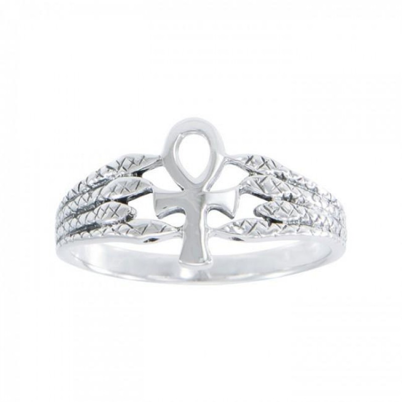 Bague Ankh & Serpent Egyptien - Argent Sterling Bague Ankh & Serpent Egyptien - Argent Sterling