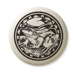 Pendentif totem en poterie: Grenouille-taureau