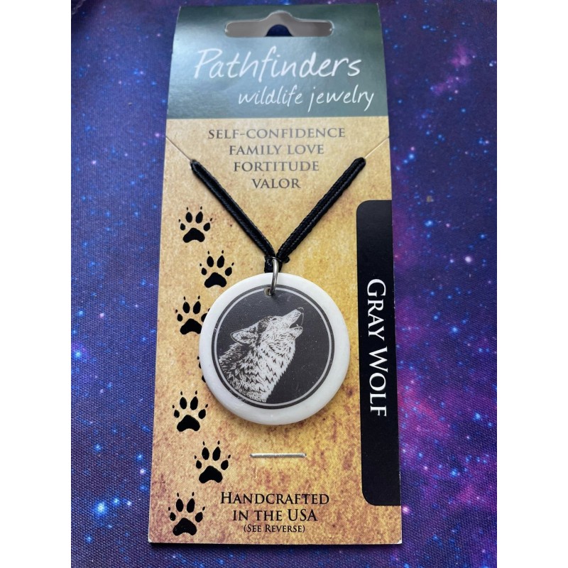 Pottery Totem Pendant: Gray Wolf 3 Pottery Totem Pendant: Gray Wolf 3