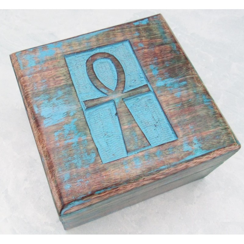 Boîte Ankh en bois Boîte Ankh en bois