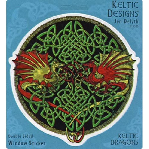 Keltic Designs Keltic Dragons Autocollant de fenêtre