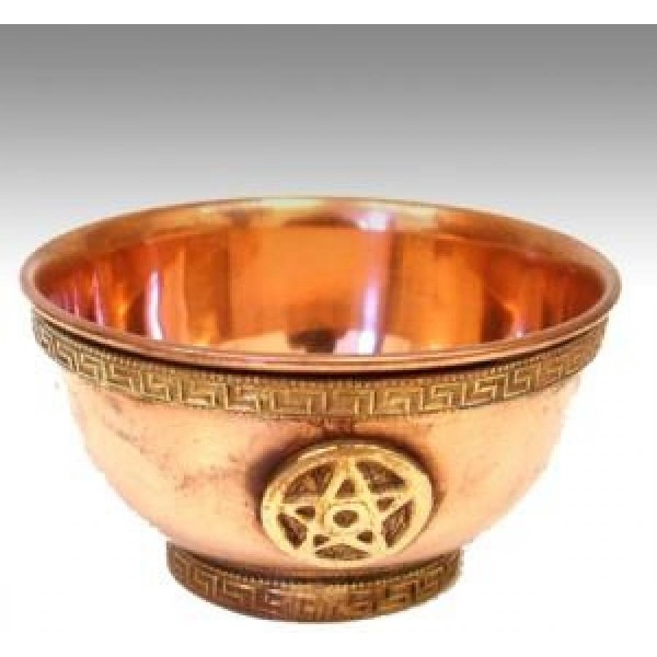 Brass Offering Bowl, Pentacle