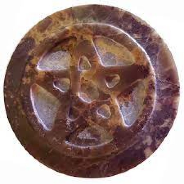 Tuile d’autel en stéatite: Pentagramme