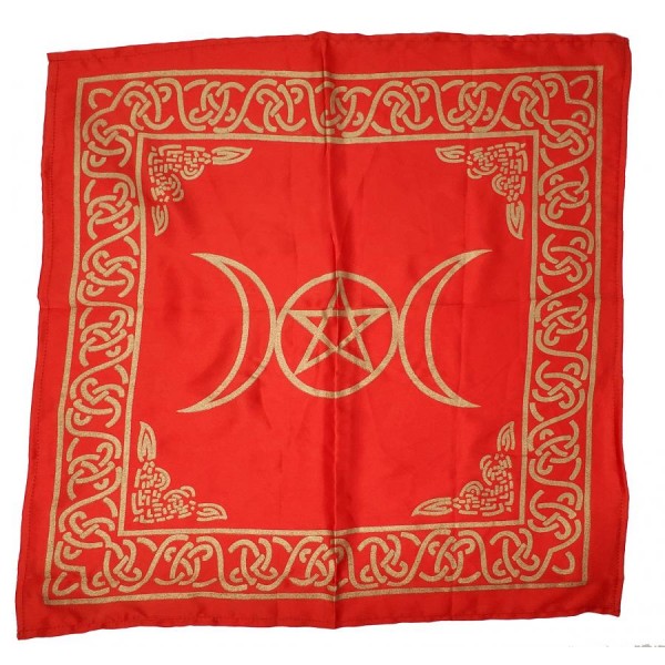Altar Cloth, Red/Gold Triple  Pentacle