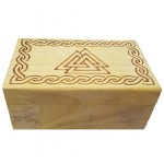 Boîte en bois Viking "Valknut" symbole