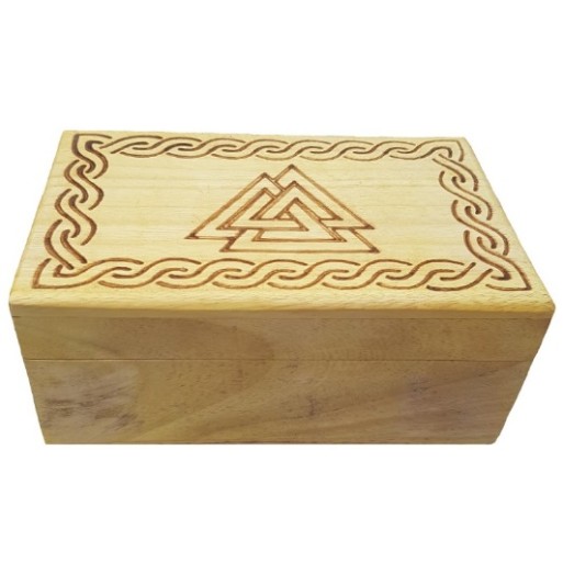 Boîte en bois Viking "Valknut" symbole Boîte en bois Viking "Valknut" symbole