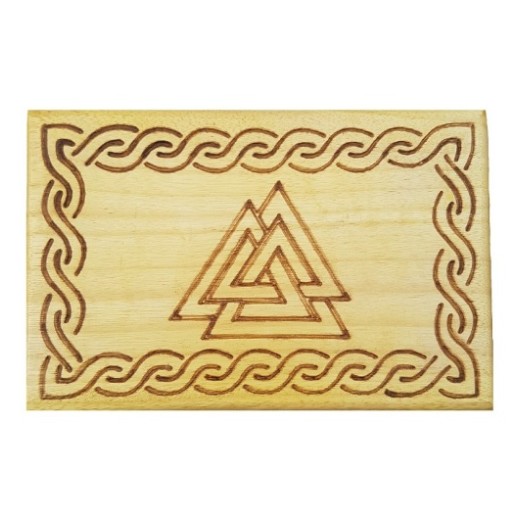 Boîte en bois Viking "Valknut" symbole Boîte en bois Viking "Valknut" symbole