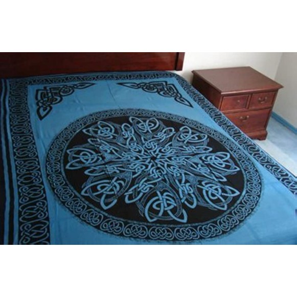 Tapestry: Celtic Mandala, Blue & Black Tapestry: Celtic Mandala, Blue & Black