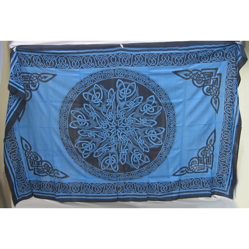 Tapestry: Celtic Mandala, Blue & Black Tapestry: Celtic Mandala, Blue & Black
