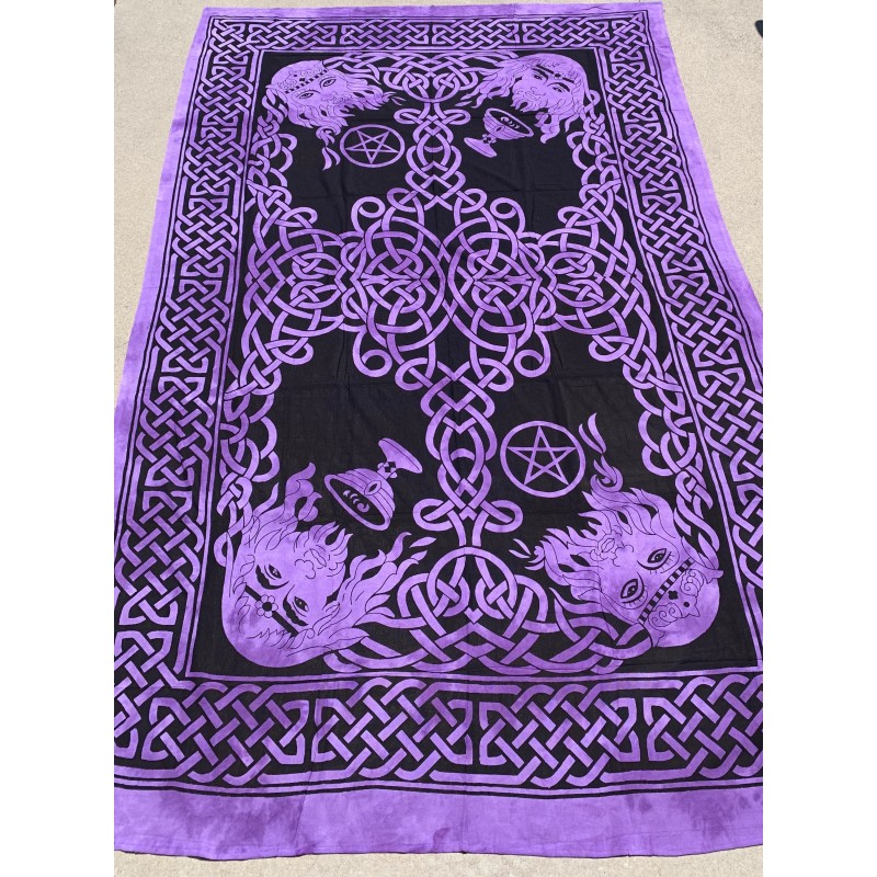 Tapisserie : Dieux celtiques, Violet/Noir Tapisserie : Dieux celtiques, Violet/Noir