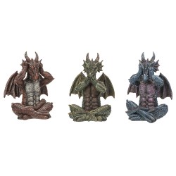 No Evil Dragon Statue Set 